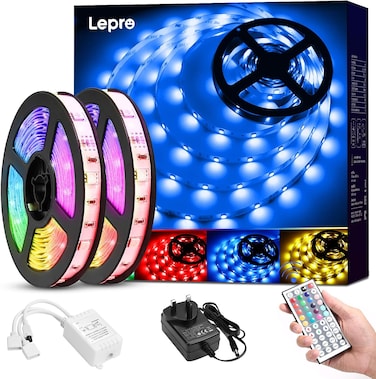 Lepro LED Strip Lights 15M RGB – Colour Changing LED Strips with 44-Key Remote (450 Bright 5050 LEDs)