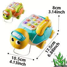 Turtle Music Phone, Multifunctional Children's Toy Simulation Phone, Early Language and Social Skills Development, Ideal Christmas Gift
