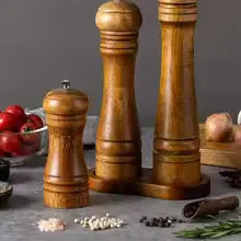 5/8/10 inch Wooden Salt Pepper Grinder Mill Shaker Rotary Kitchen Spice Tool Seasoning Accessory Cooking Essentials
