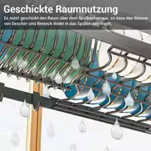 Kitchen over-sink dish rack, over-sink dish drying rack, large capacity 55cm, single/double tier