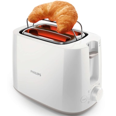 Philips Daily Collection Toaster HD2581/01, 900 W, White, 8 Browning Settings