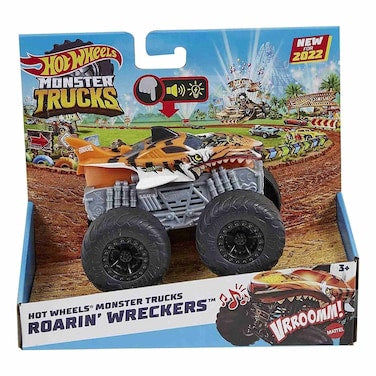 Hot Wheels Monster Trucks Roarin' Wreckers – Tiger Shark | Lights & Sounds Action Toy Vehicle for Kids