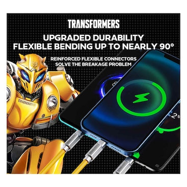 Transformers 3-in-1 Data Sync and Charging Cable TFA03, Yellow, 1.2m