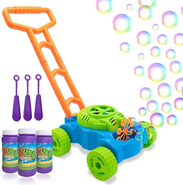 Lydaz Bubble Mower For Toddlers, Kids Blower Machine Lawn Games, Outdoor Push Toys, Christmas Birthday Toys Gifts Preschool Baby Boys Girls