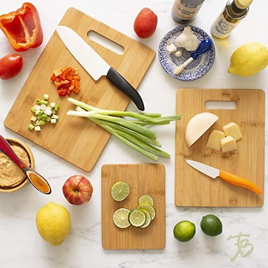 Totally Bamboo 3Piece Bamboo Cutting Board Set 3 Assorted Sizes of Bamboo Wood Cutting Boards for Kitchen