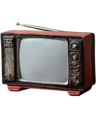 Retro Resin Vintage Television Figurine - Classic Antique-Inspired Home Decor for Desk, Shelf, or Living Room