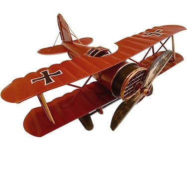 Retro Iron Handicraft Vintage Airplane Model, Metal Biplane Plane Aircraft Models for Home Decor Ornament Toy Handicraft Souvenir Red