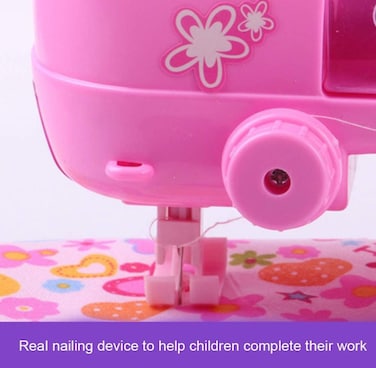 Kids Toy Sewing Machine – Mini Pink Sewing Machine with Heart Design, Battery Operated – Beginner Sewing Toy for Girls Ages 4+, Fun Educational Craft Toy for Kids