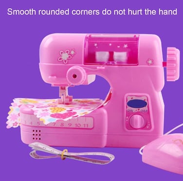 Kids Toy Sewing Machine – Mini Pink Sewing Machine with Heart Design, Battery Operated – Beginner Sewing Toy for Girls Ages 4+, Fun Educational Craft Toy for Kids