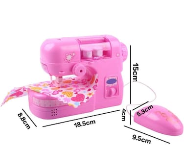 Kids Toy Sewing Machine – Mini Pink Sewing Machine with Heart Design, Battery Operated – Beginner Sewing Toy for Girls Ages 4+, Fun Educational Craft Toy for Kids