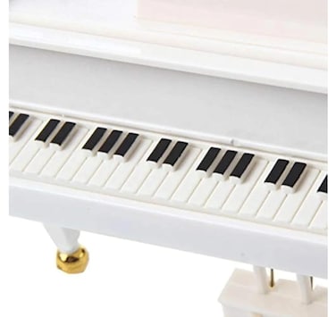 Elegant White Piano Music Box with Golden Accents – Vintage Classical Miniature & Jewelry Storage