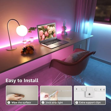 Lepro LED Strip Lights 15M RGB – Colour Changing LED Strips with 44-Key Remote (450 Bright 5050 LEDs)