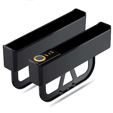 Car Seat Gap Filler with Charging Port (Support QC & PD) and Cigarettte lighter , Car Seat Storage Box with Fast Charging - White