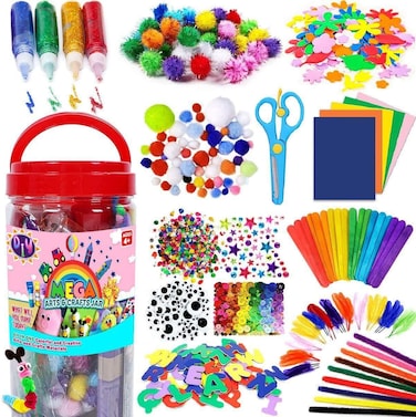 Creative Homeschool DIY Craft Kit for Kids – Arts & Craft Supplies Jar for Girls & Boys | Kindergarten Activity Set