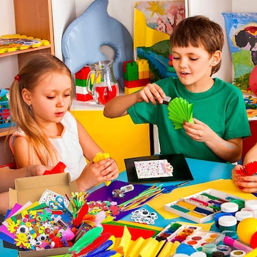 Creative Homeschool DIY Craft Kit for Kids – Arts & Craft Supplies Jar for Girls & Boys | Kindergarten Activity Set