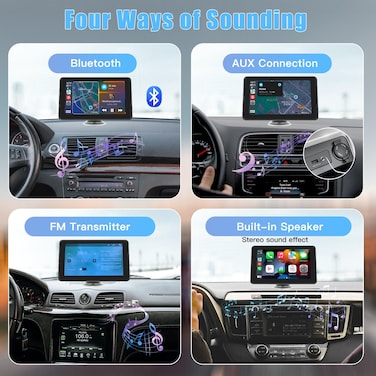 Wireless CarPlay Screen – Portable CarPlay Tablet & Android Auto Stereo Player, Compatible with Apple CarPlay & Android Devices, Touchscreen Car Stereo Radio Player
