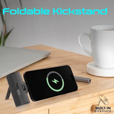 Promate PowerUp-I Ultra-Compact fast charging Power Bank with In-Built Lightning Connector