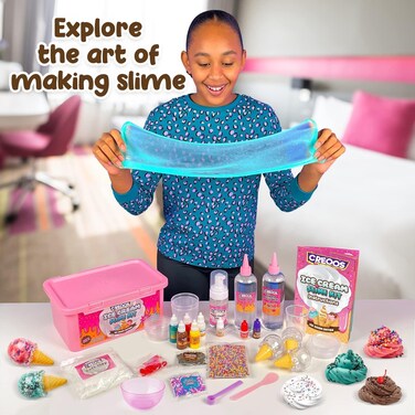 Creoos Ice Cream Slime Kit for Kids – DIY Ice Cream Slime Set with 31 Accessories | Fluffy, Cloud, Foam & Glitter Slime
