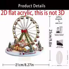 2D Acrylic Christmas Carousel Tabletop Outdoor Decoration for 2025 Christmas Navidad Party Supplies Craft Gift Office Home Decor