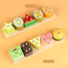 1pc Shape and Color Stacking Cylinder Toy Set, Creative Fruit and Vegetable Recognition Matching Game for Kids