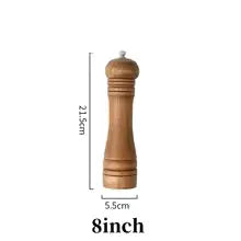 5/8/10 inch Wooden Salt Pepper Grinder Mill Shaker Rotary Kitchen Spice Tool Seasoning Accessory Cooking Essentials
