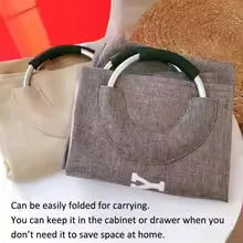 Large collapsible fabric laundry basket with foldable handles, waterproof, portable laundry storage basket, dirty clothes box