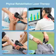 Portable handheld home laser therapy device, physiotherapy, knee pain relief, tennis elbow, arm arthritis, 16x650nm + 4x808nm