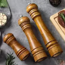 5/8/10 inch Wooden Salt Pepper Grinder Mill Shaker Rotary Kitchen Spice Tool Seasoning Accessory Cooking Essentials