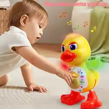 Electric Dancing Duck Toy, Interactive Musical Animal with Flashing Lights, Educational Gift for Children