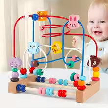 Toys for babies, beaded puzzles, toys for toddlers to identify shapes and learn about the world