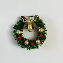 Christmas Leisure Time Wreath Retro Fridge Magnet Handheld Miniature Luminous Lamp Toy Magnetic Fireplace Gift Home Decoration