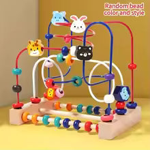 Toys for babies, beaded puzzles, toys for toddlers to identify shapes and learn about the world