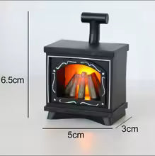 Christmas Leisure Time Wreath Retro Fridge Magnet Handheld Miniature Luminous Lamp Toy Magnetic Fireplace Gift Home Decoration