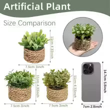 XIYA Green Flower Artificial Eucalyptus Grass Woven Small Planters Grass Mountain 11cm Polyethylene Material Home Decor