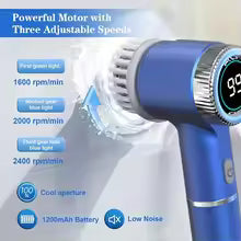New multi-functional electric cleaning brush for kitchen, bathroom, and toilet; powerful portable cleaning brush with LED display.