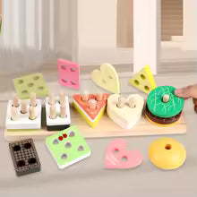 1pc Shape and Color Stacking Cylinder Toy Set, Creative Fruit and Vegetable Recognition Matching Game for Kids