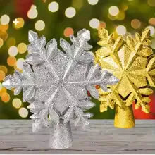 Christmas tree LED snowflake projector lamp, rotating night light, dynamic snowstorm light effect for Christmas tree toppers and decorations.