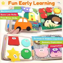 Educational airplane games, busy board - learn motor skills, busy book, sensory toy for quiet activity, birthday gift for boys and girls
