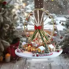 2D Acrylic Christmas Carousel Tabletop Outdoor Decoration for 2025 Christmas Navidad Party Supplies Craft Gift Office Home Decor