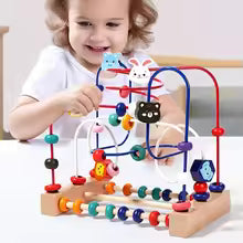 Toys for babies, beaded puzzles, toys for toddlers to identify shapes and learn about the world