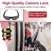 Portable 1080P HD Mini Glasses Camera Wearable Video Recorder Sunglasses Outdoor Sports Camera DV DVR Surveillance Camera