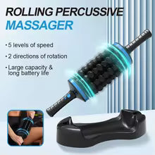 Wireless Roller Massager Deep Tissue Muscle Fascia Relaxation Handheld Body Massage Gun for Back, Leg, and Abdomen Pain Relief at Home