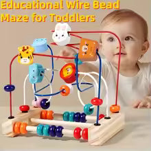 Toys for babies, beaded puzzles, toys for toddlers to identify shapes and learn about the world