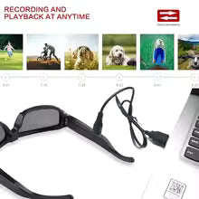 Portable 1080P HD Mini Glasses Camera Wearable Video Recorder Sunglasses Outdoor Sports Camera DV DVR Surveillance Camera