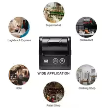 58mm Pocket Mini Portable Thermal Receipt Printer, Handheld Ticket/Invoice Printer, Wireless Bluetooth USB Thermal POS Printer for PC, Android, and iOS