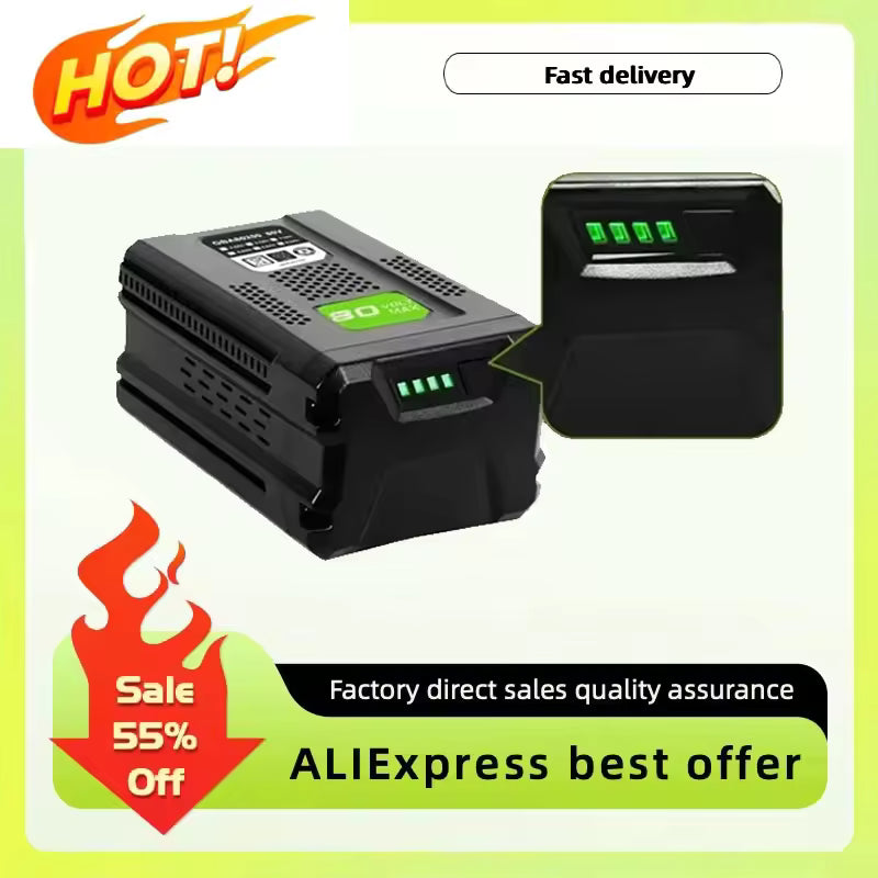 High-performance 6.0Ah replacement battery for 80V Max rechargeable green lithium-ion batteries GBA80200 GBA80250 GBA80500 GBA