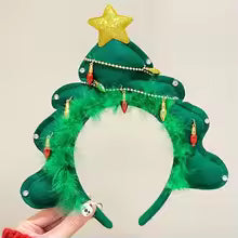 Unique and creative Christmas tree headband, womens holiday photo props, headwear, Christmas decorations, headpiece