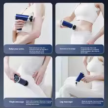 New electric massage gun with 9 heat and cold settings, multi-functional, portable home/gym use, small, quiet handheld massager