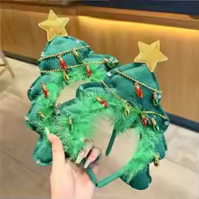 Unique and creative Christmas tree headband, womens holiday photo props, headwear, Christmas decorations, headpiece