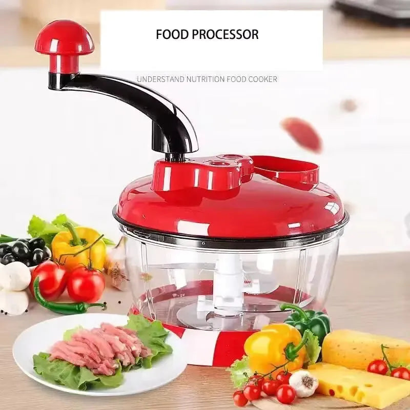Garlic Chopper, Multifunctional Vegetable Slicer, Food Processor, Manual Meat Grinder, Onion and Chili Pepper Cutter, Masher, Kitchen Accessories